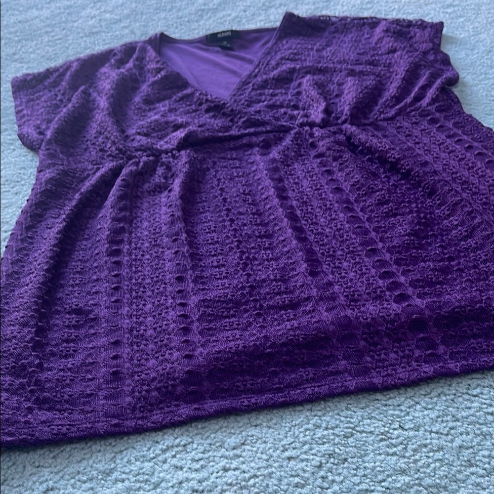 Alfani Purple Short Sleeve Top